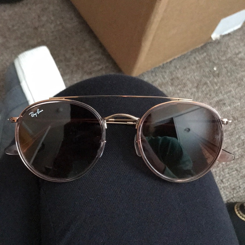light pink round rayban